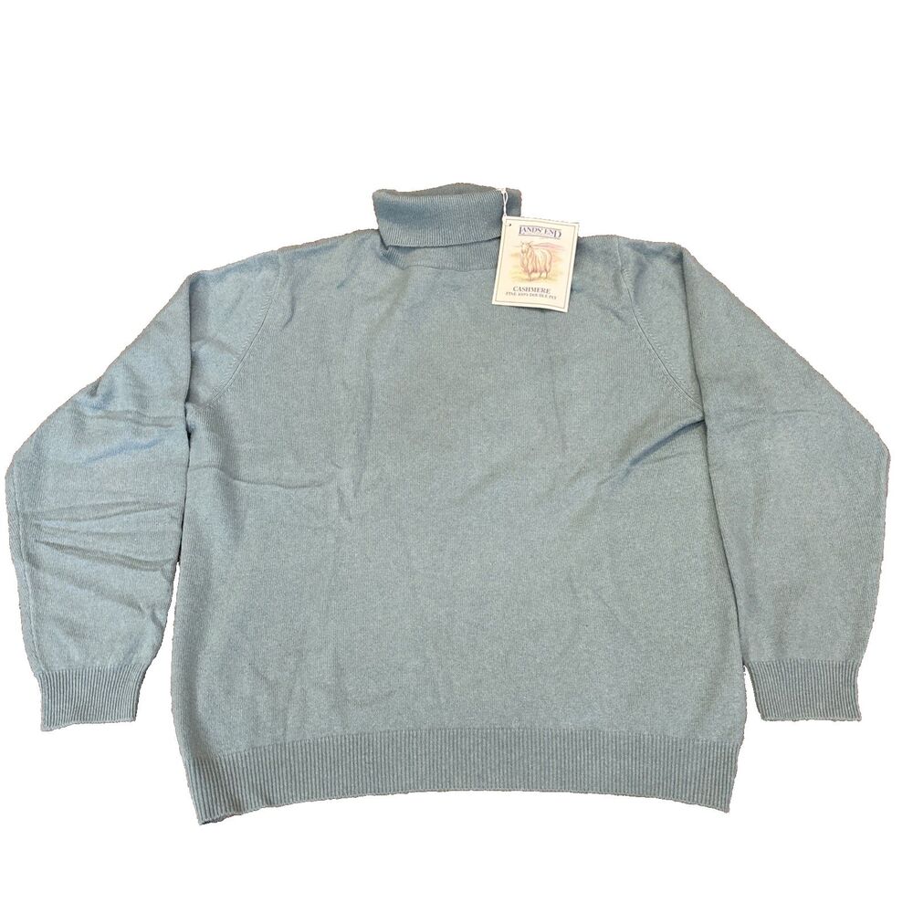 Lands End Sweater Women M 100% Double Knit Cashmere Crewneck Pullover Soft NWT